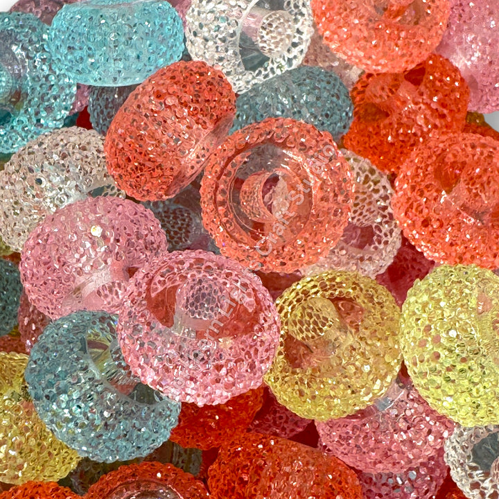 Textured Acrylic Jelly Rondelle Spacer 10pc. - 16mm