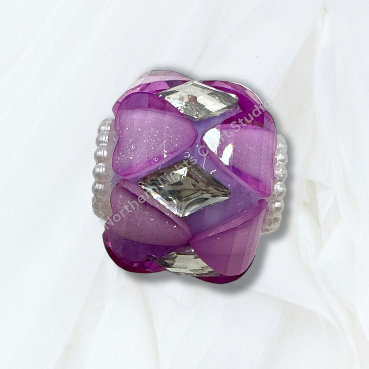 Fancy Silver Diamond Accent Heart Bead Mix - 10pc. Mix
