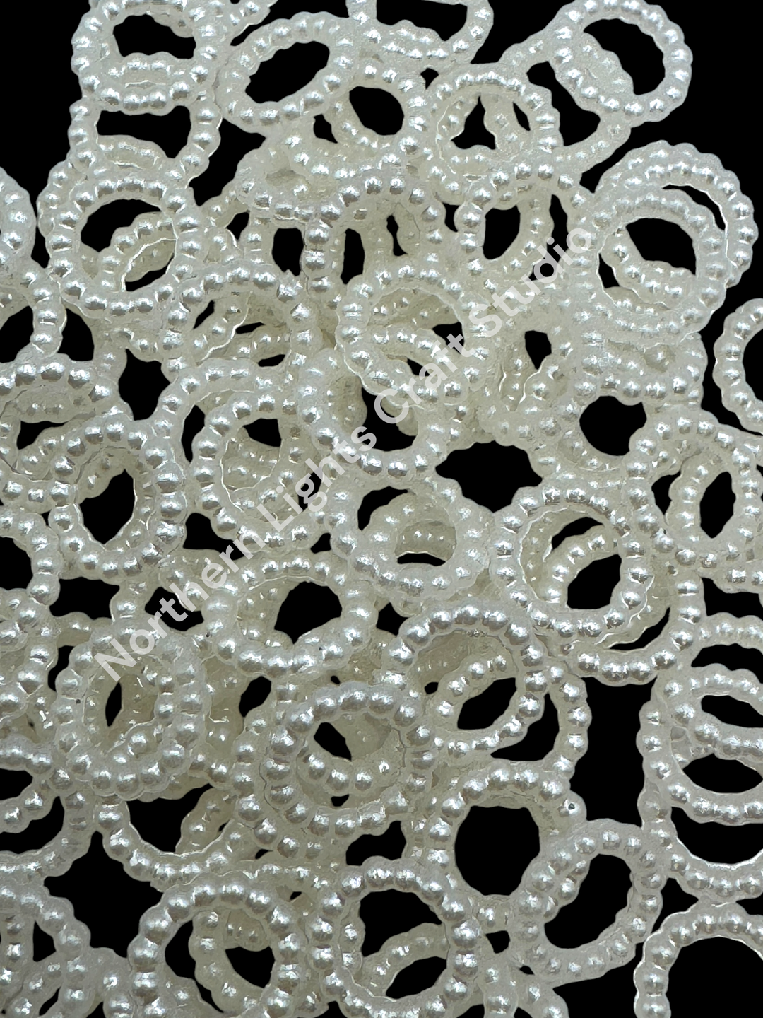 White Pearl Finish Acrylic 10mm Spacer - 10g.