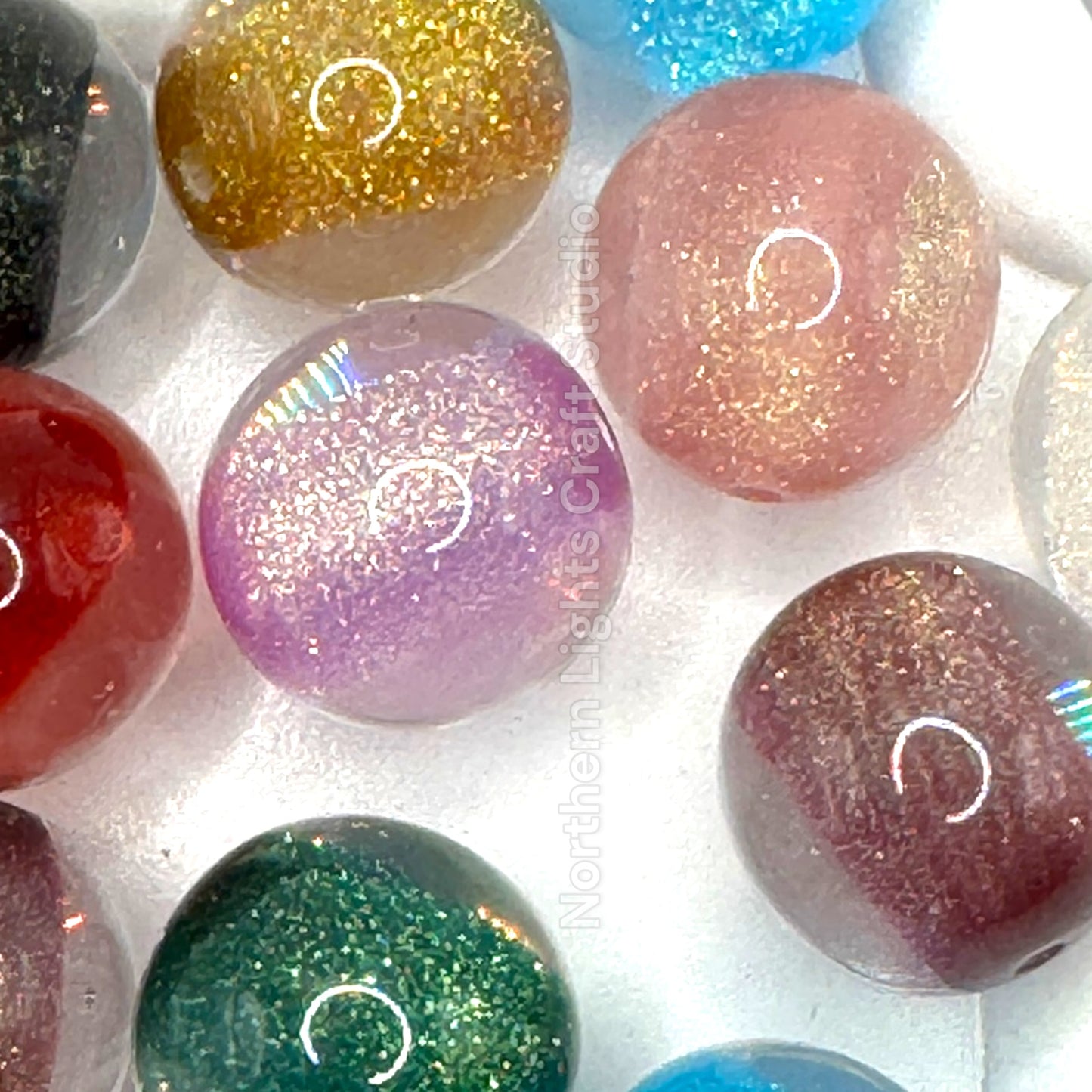 Fine Glitter Core Beads - 20mm - 10pcs.