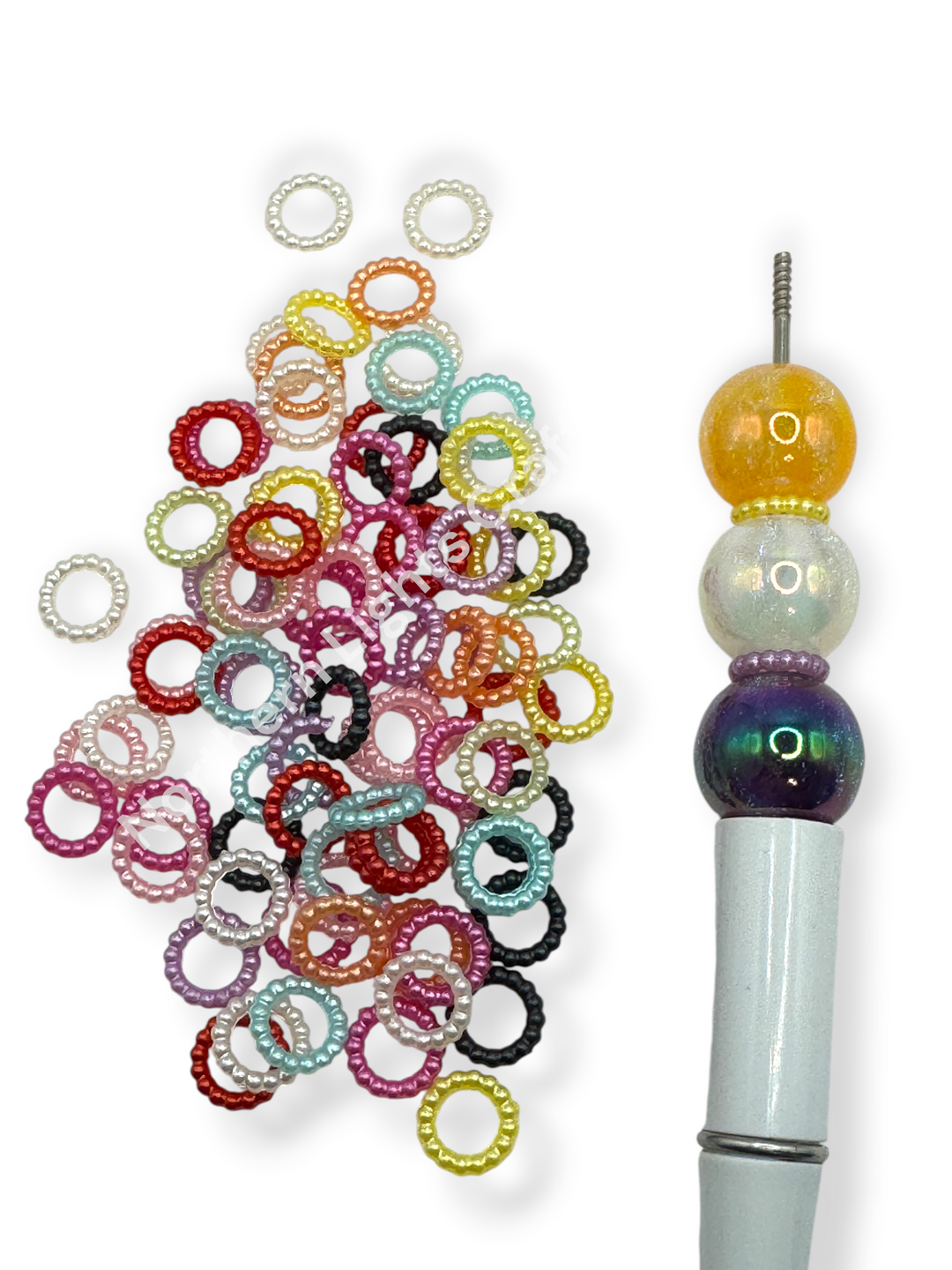 Colorful Pearl Finish Acrylic 10mm Spacer  - 10g.