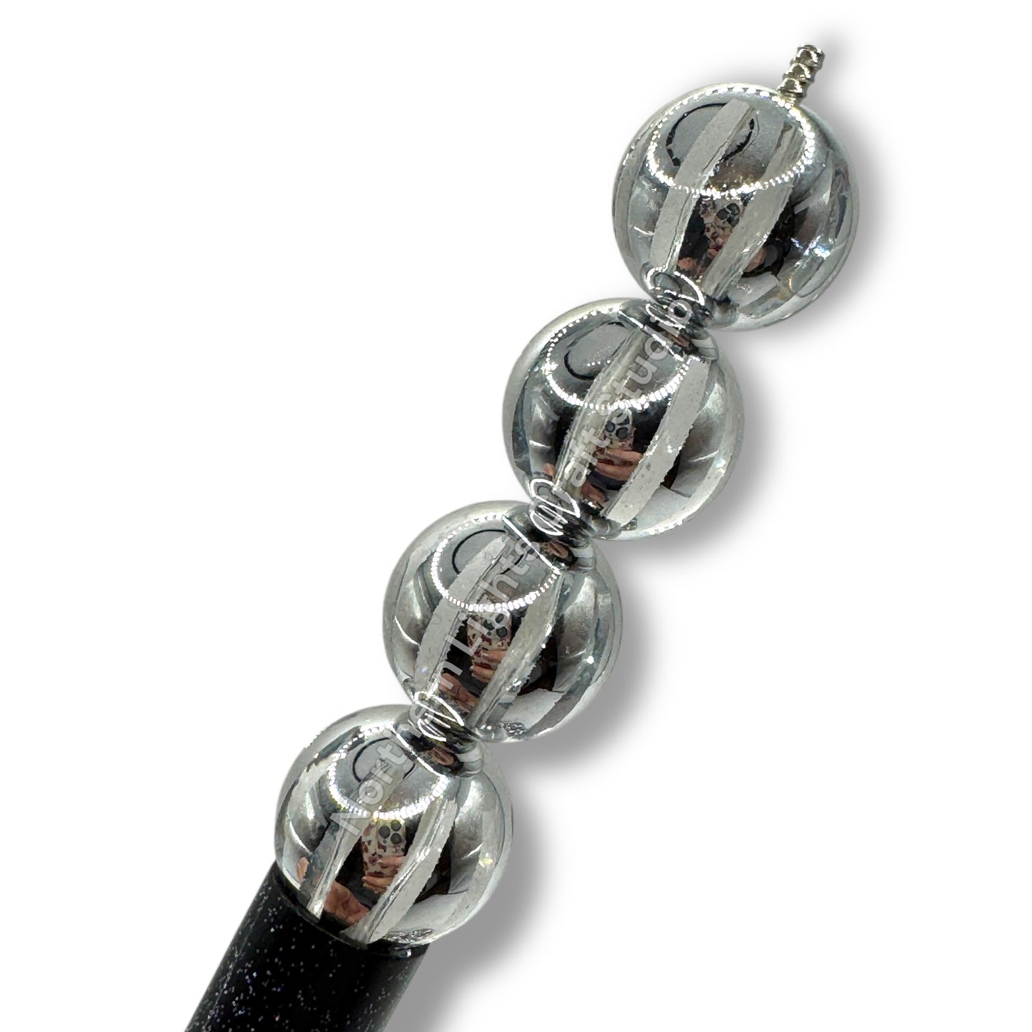 Shiny Striped 16mm Acrylic Beads - 20 pc.