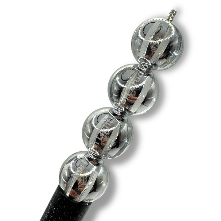 Shiny Striped 16mm Acrylic Beads - 20 pc.