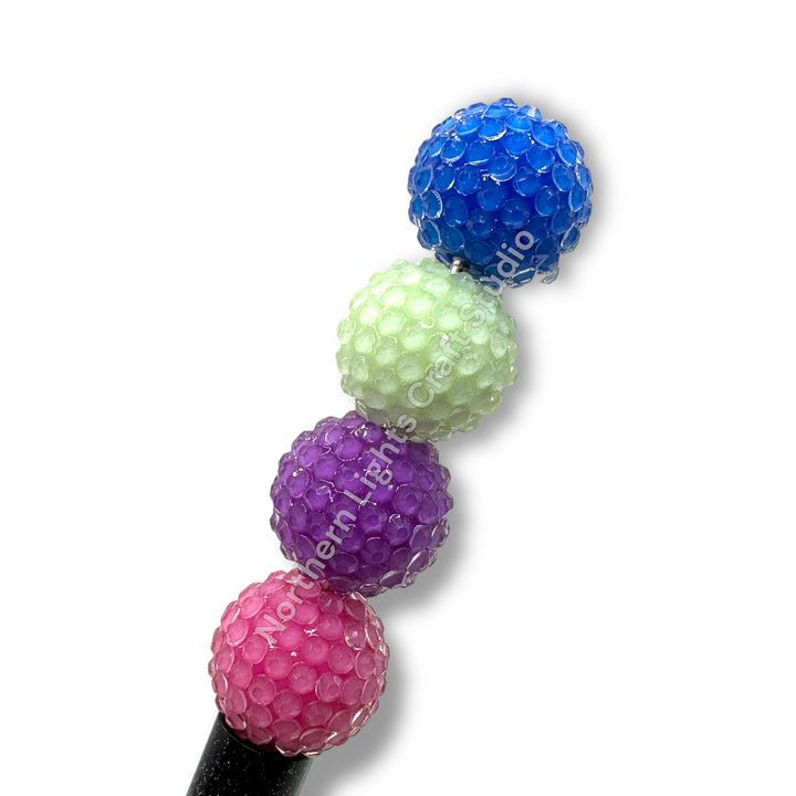 Jelly Chunky 20mm Bubblegum Rhinestone Bead Mix - 10pc
