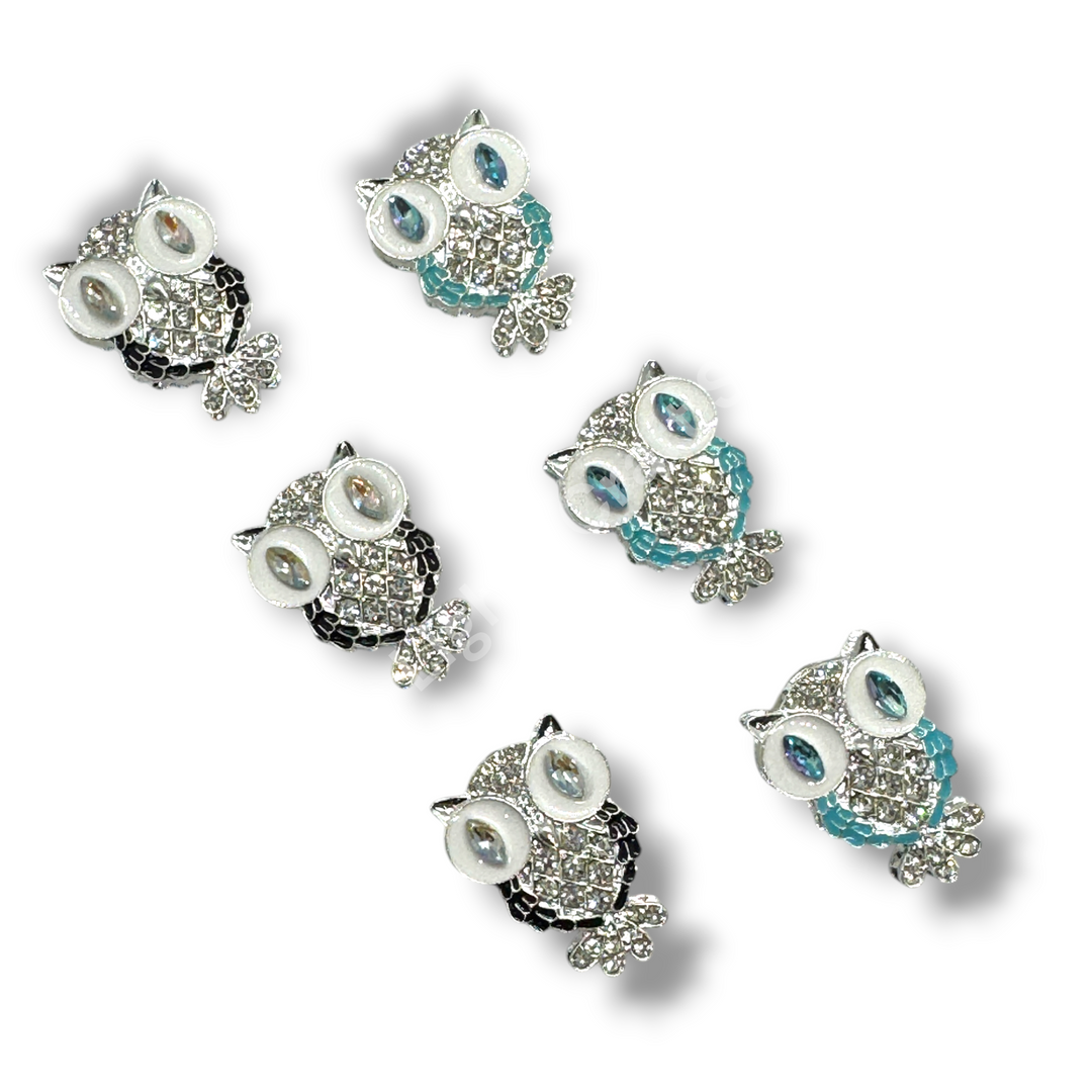 Metal Alloy Rhinestone Small Owl Fancy Bead - 1pc.