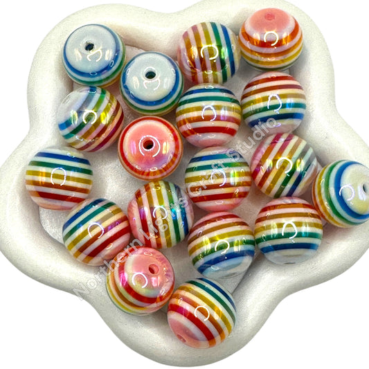 Rainbow UV 16mm. Beads - 20pc.