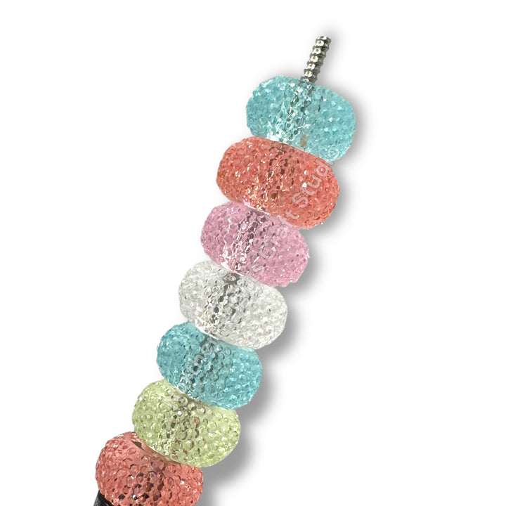 Textured Acrylic Jelly 14mm Rondelle Spacer - 10pc.