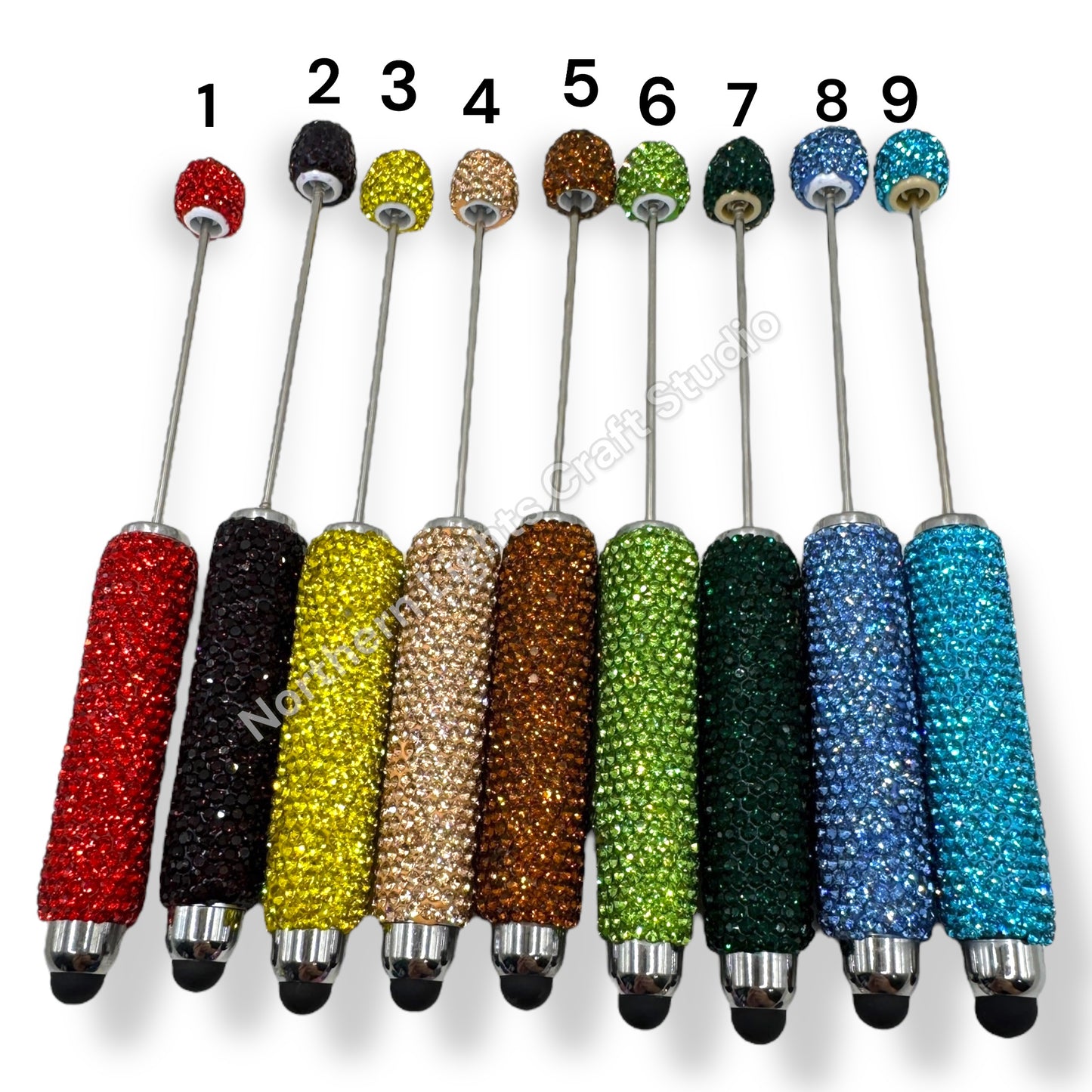 Beadable Rhinestone Stylus Pen - Solid or AB Multi-1pc.