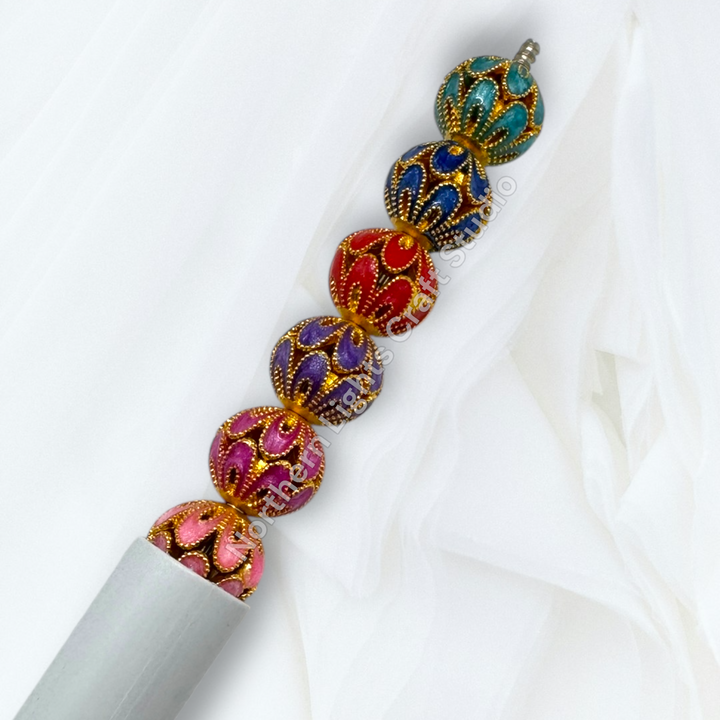 Copper Base Gold Plated Enamel  10mm Beads - 10pc.  Mix
