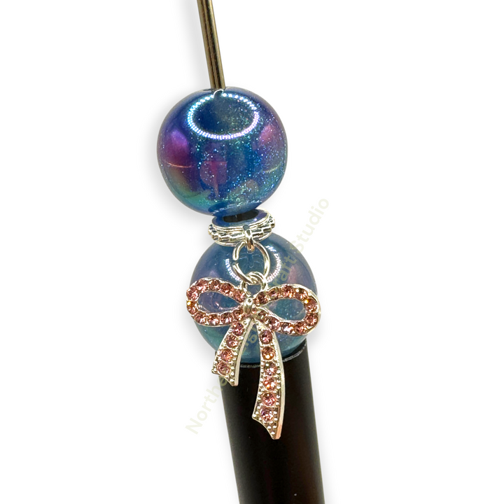 Bow Charms with Rhinestones and Bail -10pc. Mix