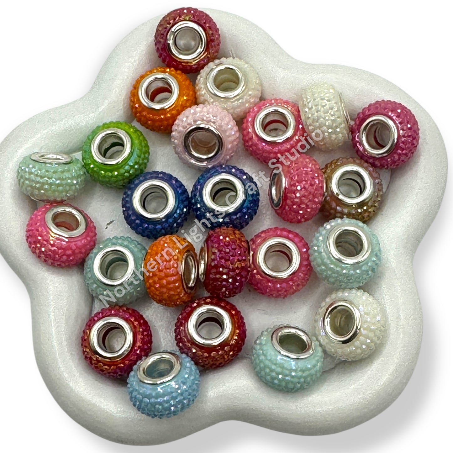 Bling Wheel Beads / Large Hole Spacer Beads - Mix 25 Pieces