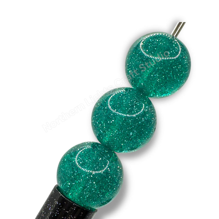 Glitter Dust 16mm High Quality Resin Beads - 20 Pcs.