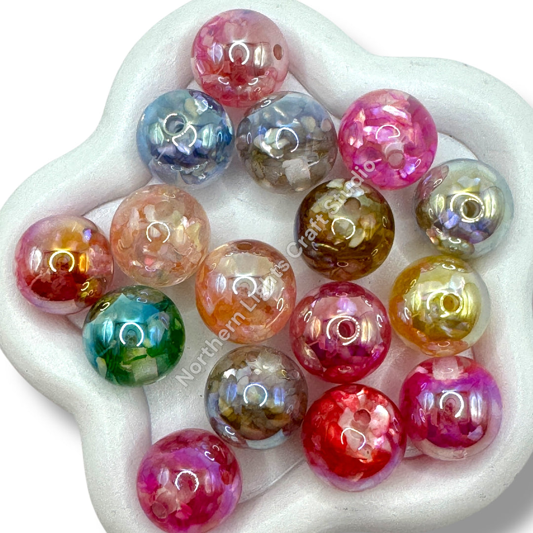 UV Coated Acrylic Shell Beads - 16mm - 20pc.