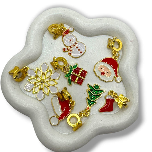 Metal Christmas Charms with Butterfly Bail -10pc.