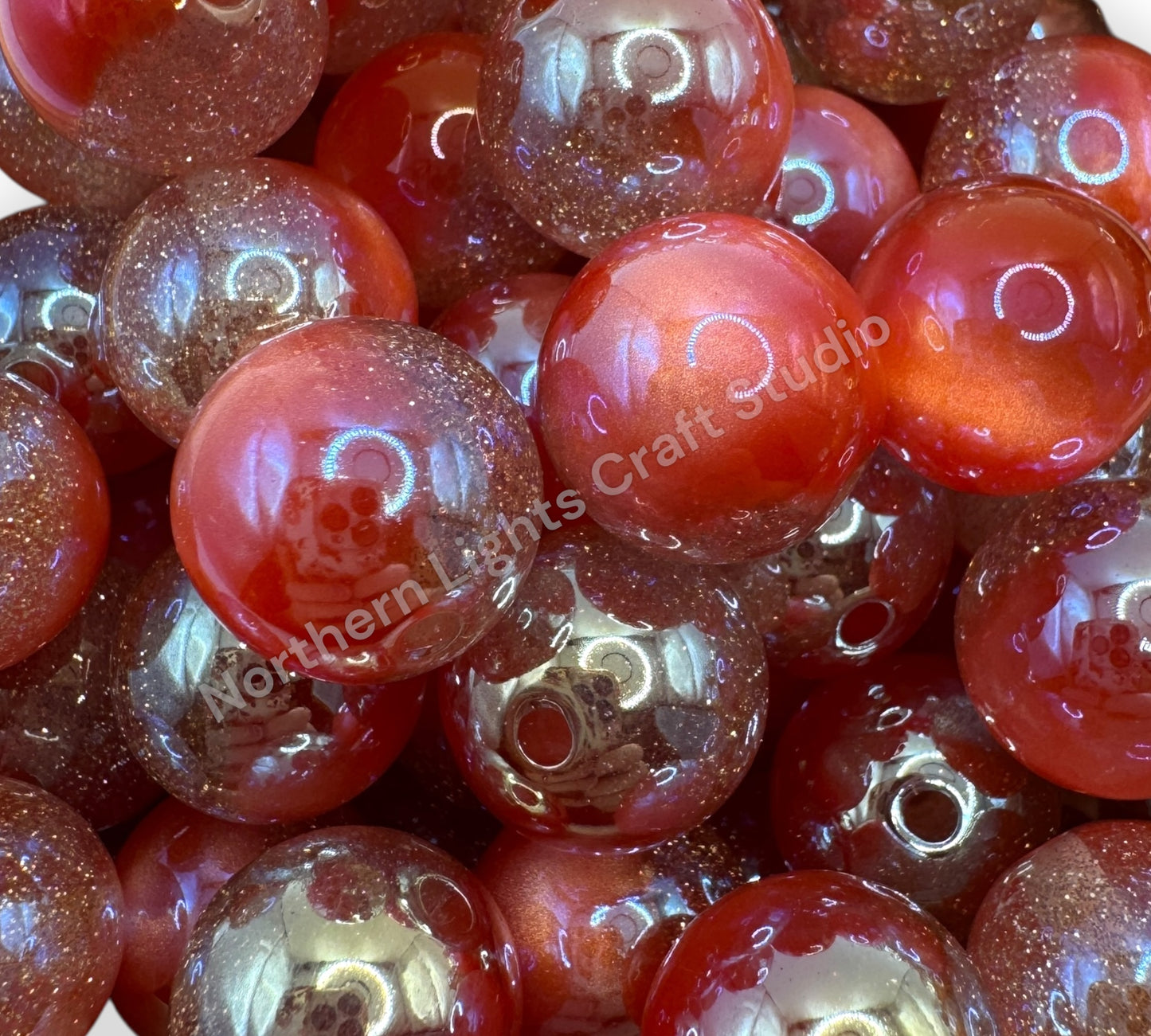 UV Half Glitter and Cat Eye Galaxy 16mm Bead - 20 Pcs.