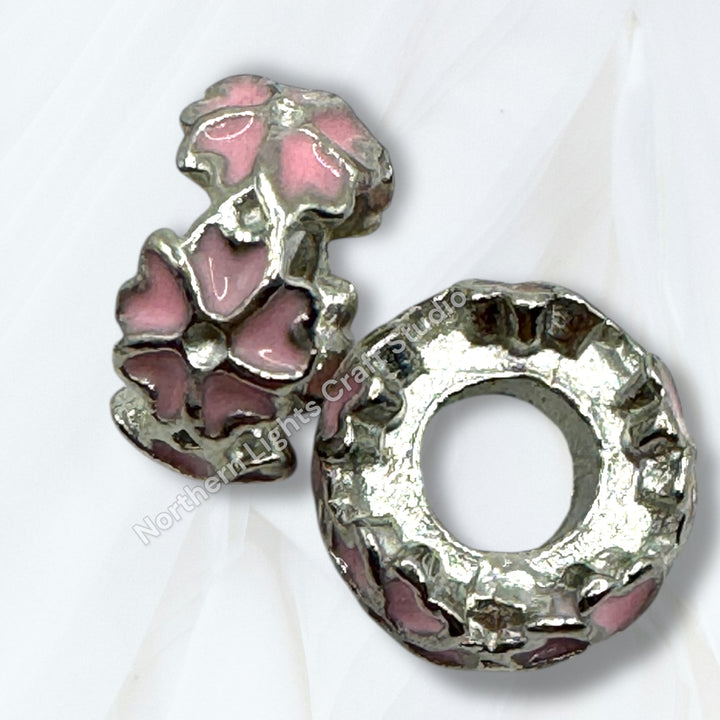 Metal Pink Sakura 11mm Flower Spacer - 10pc.