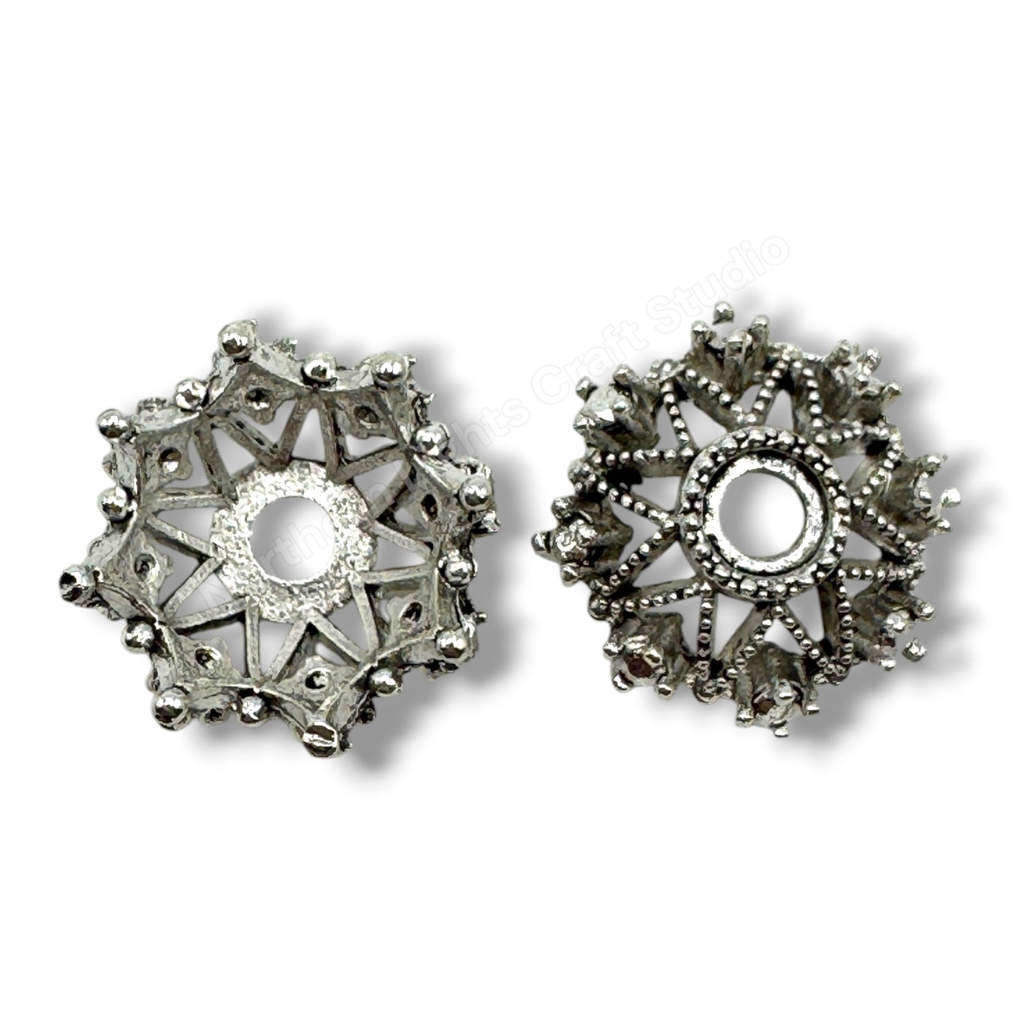Metal  Star Bead Cap  - 14mm -10pc. - Choose Color