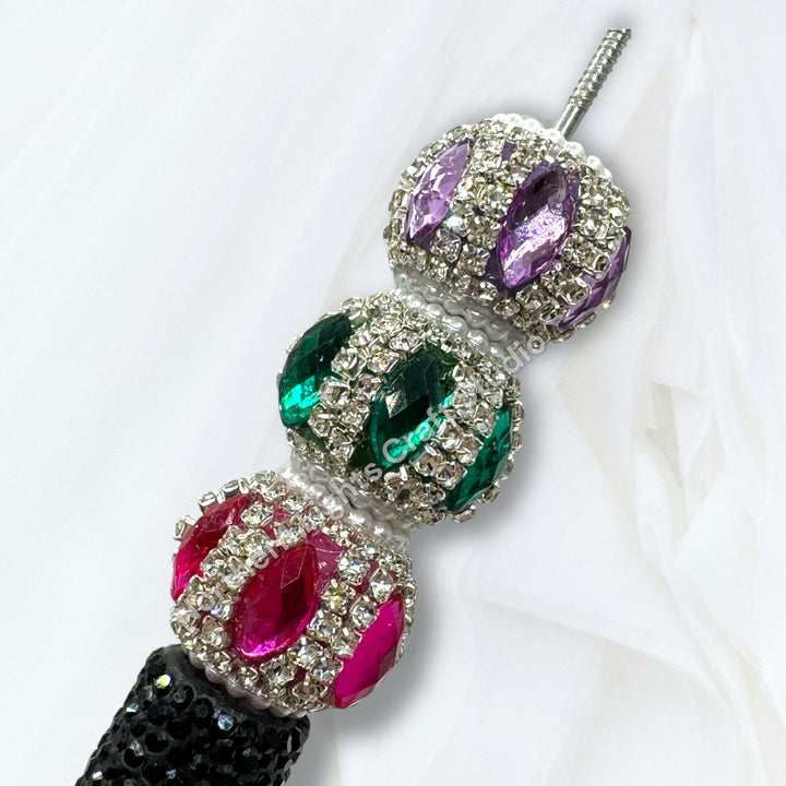 Fancy Rhinestone Pumpkin Beads - 9 piece Mix