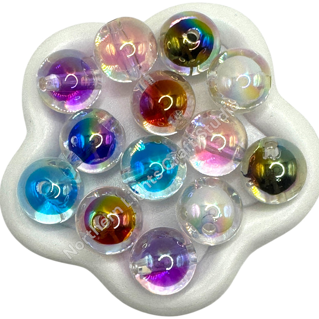 Double Layer Shiny Acrylic Beads 10px. Mix- 20mm
