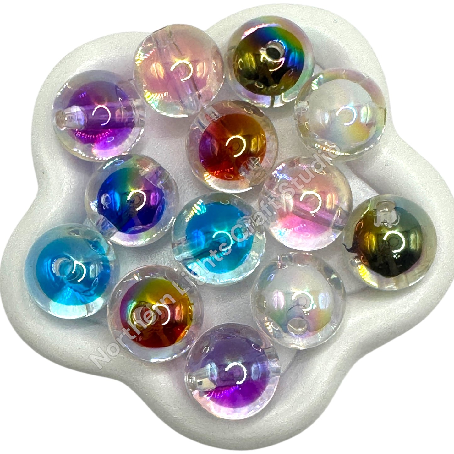 Double Layer Shiny Acrylic Beads 10px. Mix- 20mm