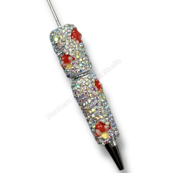Beadable Avocado Rhinestone Pens, Beaded Mushroom Pen, Beaded Turtle Pen