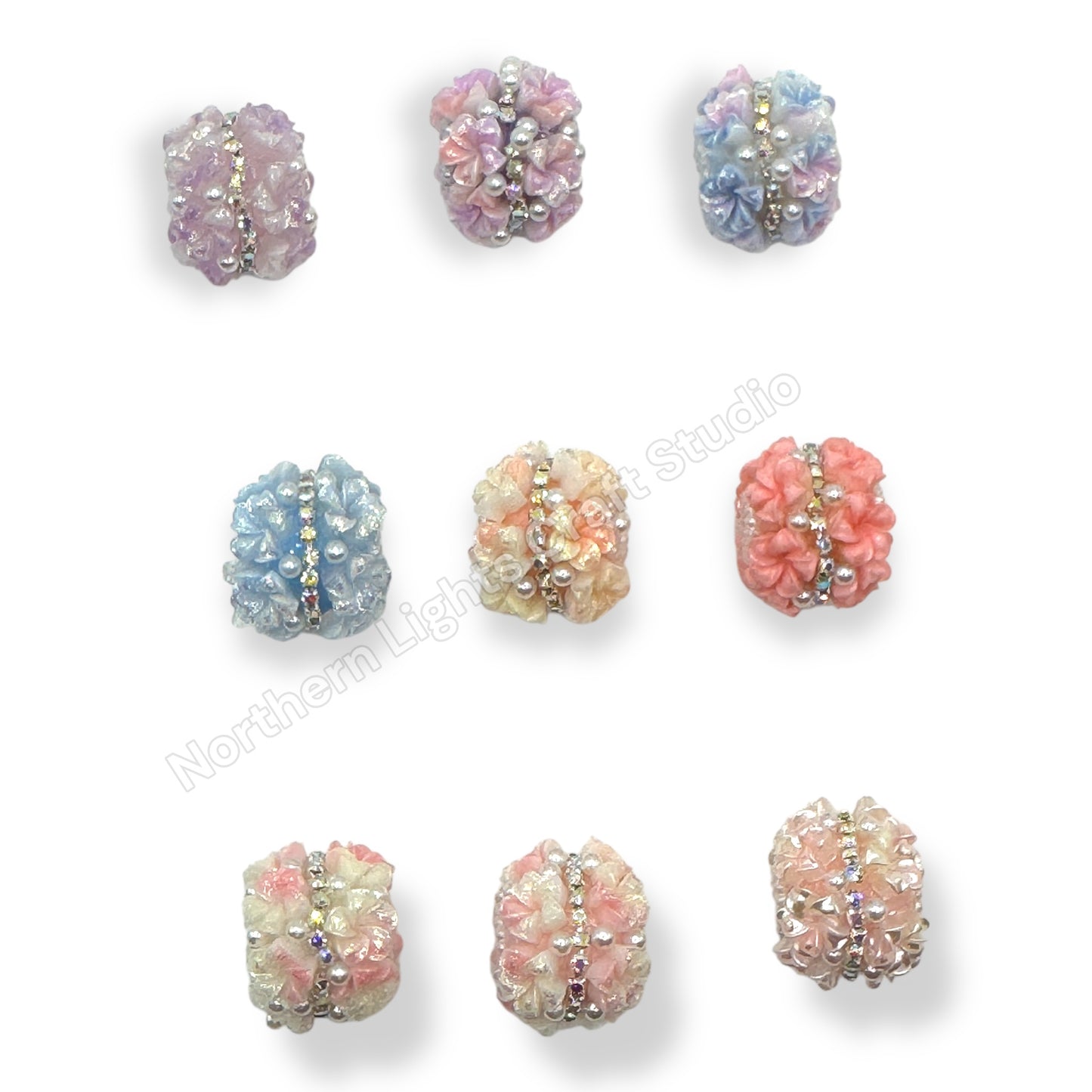 Soft Flower with Rhinestone Middle Chain - 1pc.