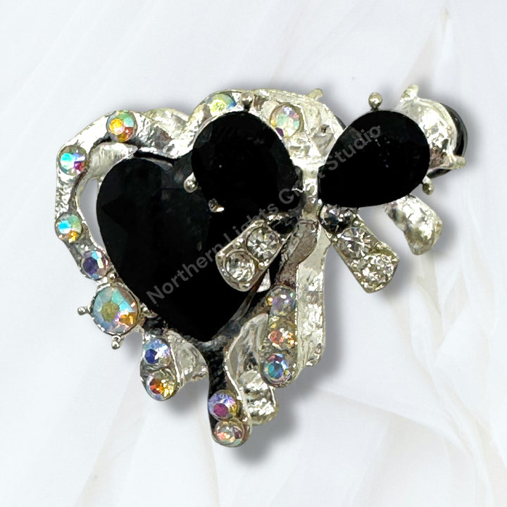 Metal Alloy Heart and Bow Bead