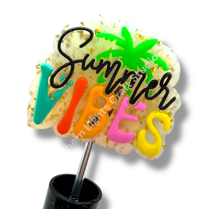 Summer Vibes Silicone Focal Glitter Jelly Bead -1pc.
