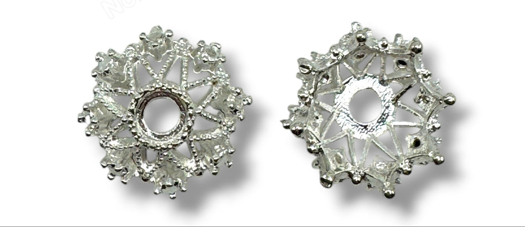 Metal  Star Bead Cap  - 14mm -10pc. - Choose Color