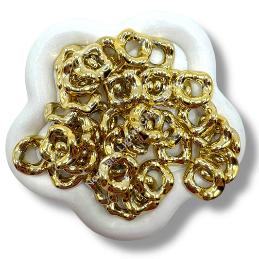 Gold and Silver Wavy Spacer 16mm - Single color or Mix of 50 pcs