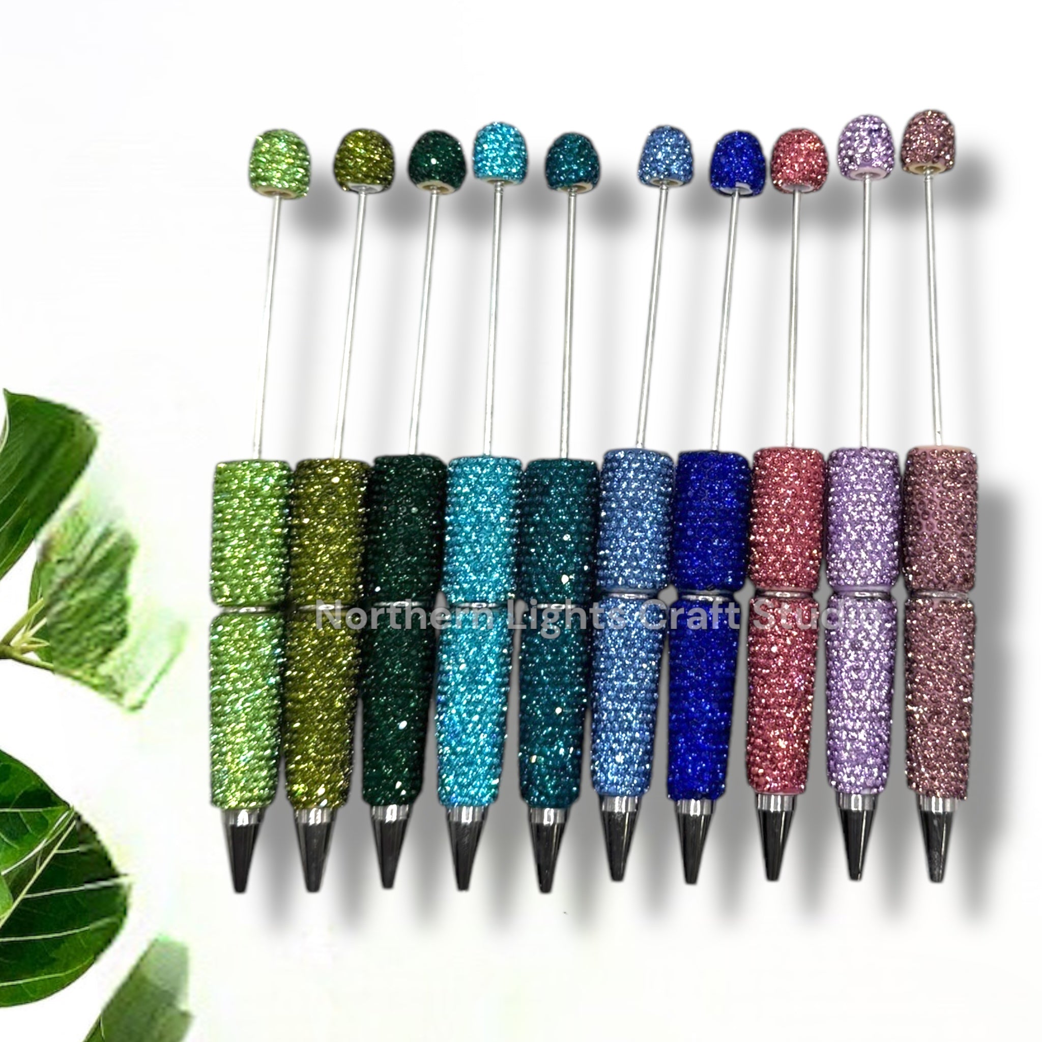 Custom Rhinestone Pens Beadable Rhinestone Pens Solid Colors – NorthernLightsCraftStudio