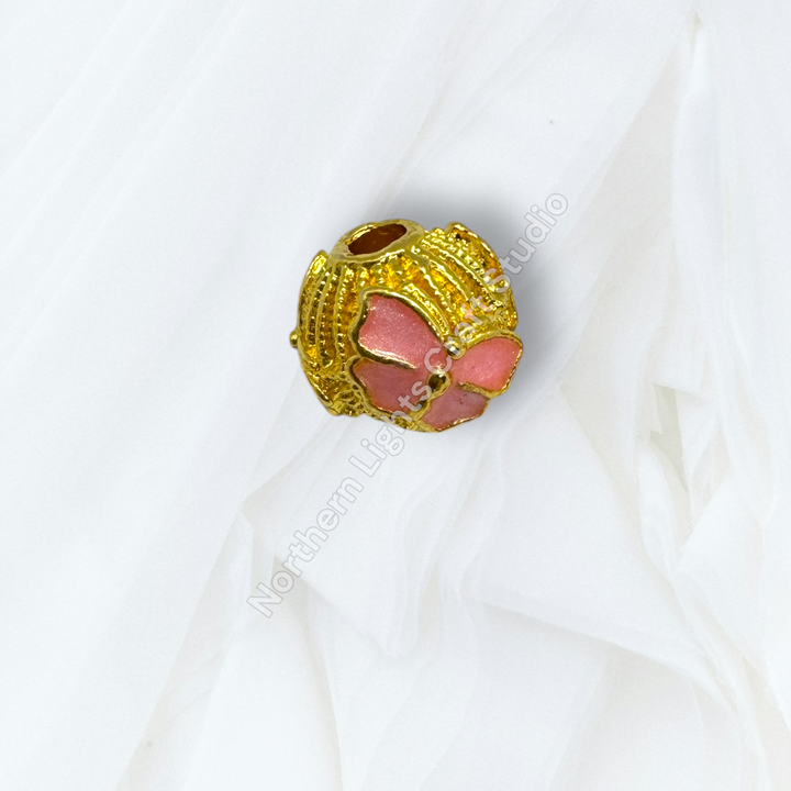 Copper Gold Plated Enamel Butterfly 10mm Beads - 10pc. mix