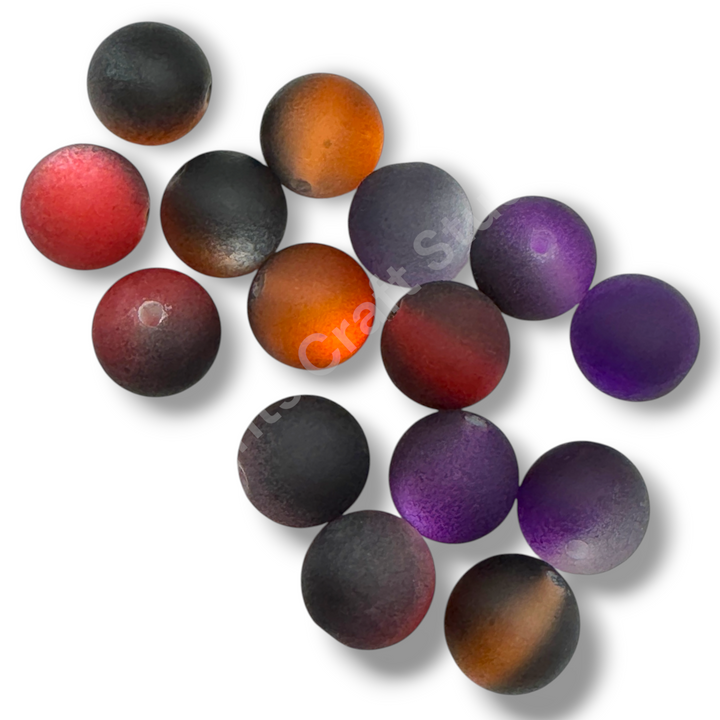 Frosted Ombre Splatter Cat Eye Halloween 16mm Acrylic Bead Mix - 20pcs.