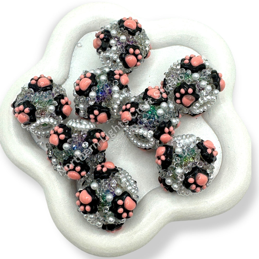 Fancy Paw Beads - Choose Color - 4pc.