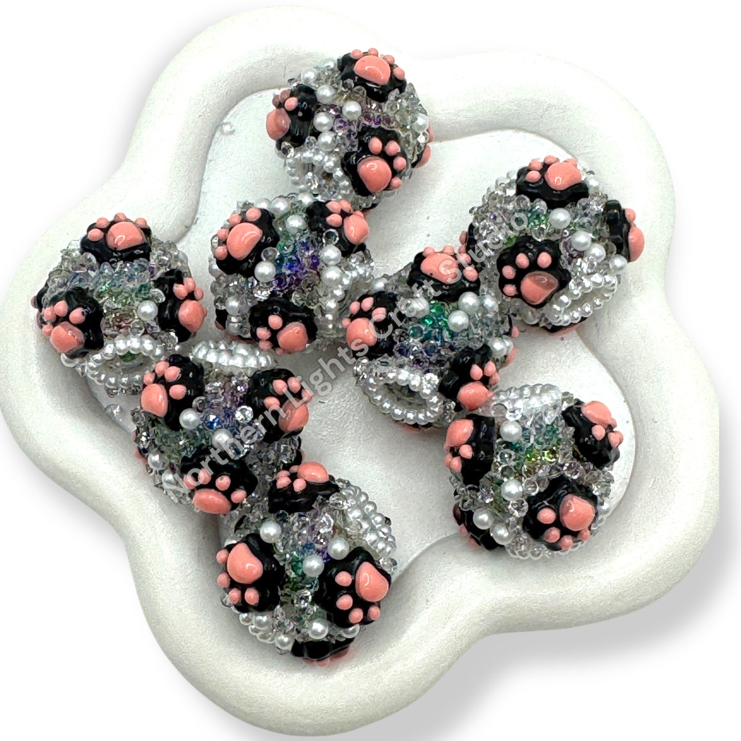 Fancy Paw Beads - Choose Color - 4pc.