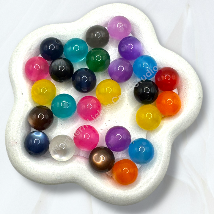 Cat Eye 12mm Resin Bead Mix -25pc