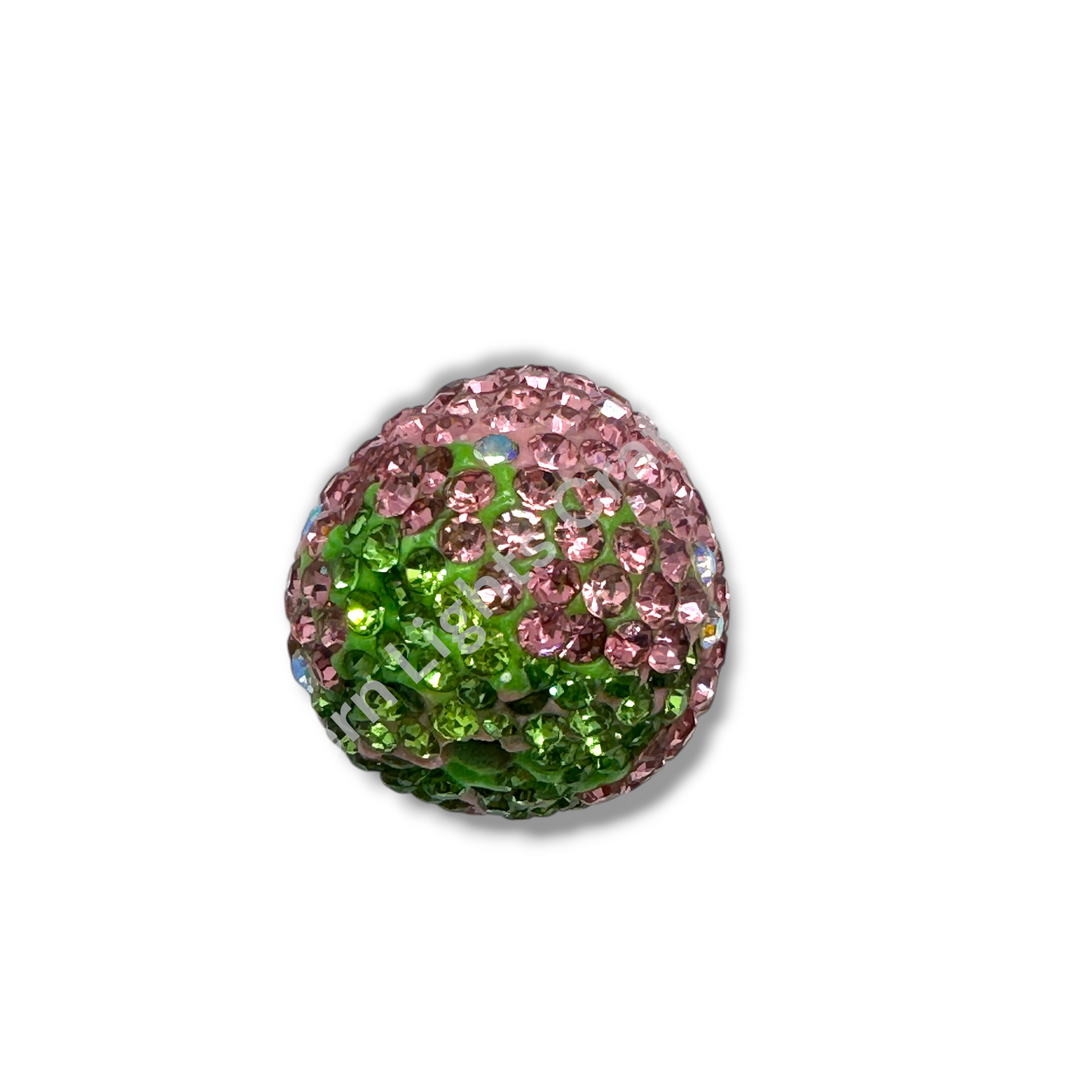 Rhinestone Strawberry Beads -Small or Large Sizes - 1pc.