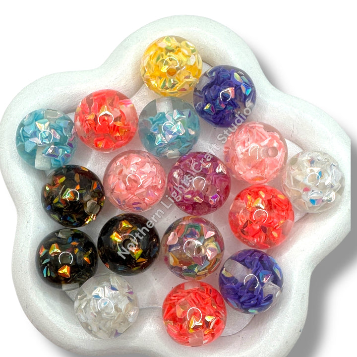 Fire Opal 16mm Shiny Beads - 20pc.