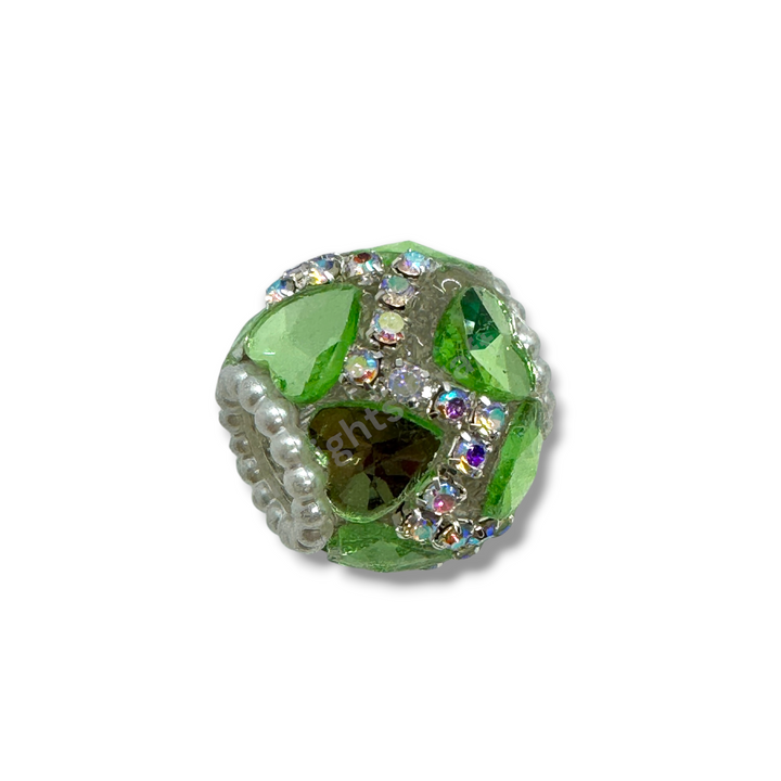Rhinestone Zig Zag Heart Shape Crystal Fancy Bead - 4pc.