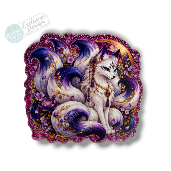 Indigo Nine Tail Fox Flat Back Acrylic 2pc. - Design Exclusive!
