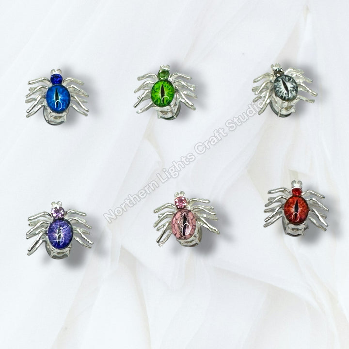 Metal Alloy Crystal Spider Beads - 1pc.