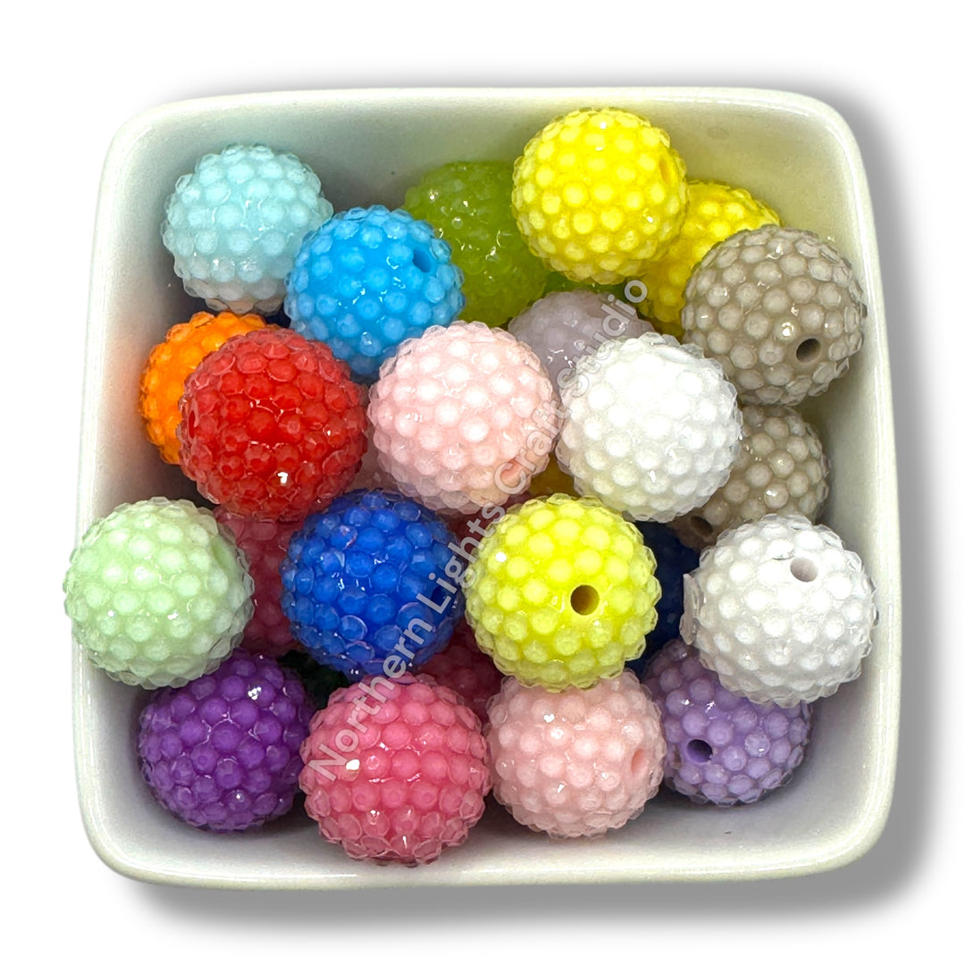 Jelly Chunky 20mm Bubblegum Rhinestone Bead Mix - 10pc