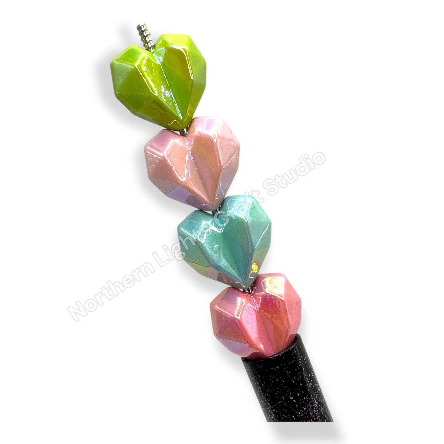Geometric Puffy Heart Bead Mix -20pcs.