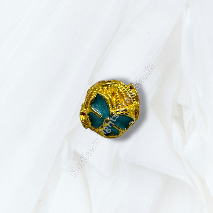 Copper Gold Plated Enamel Butterfly 10mm Beads - 10pc. mix