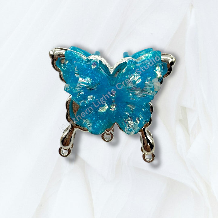 Metal Silver Soft Touch Butterfly Connector Bead