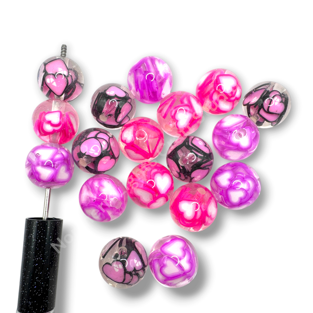 Heart Confetti Luxury 16mm Bead Mix - 20pc.
