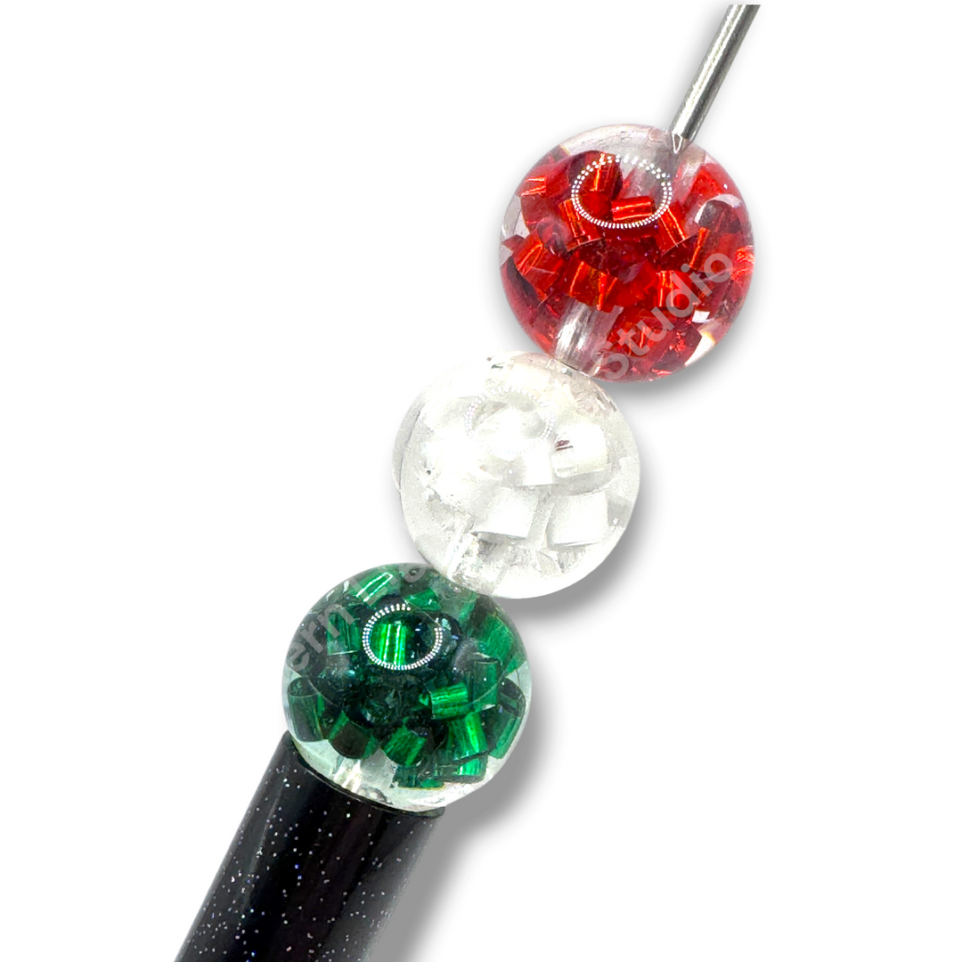 Christmas Shiny Bow 16mm Luxury Resin Bead Mix - 20 pc.