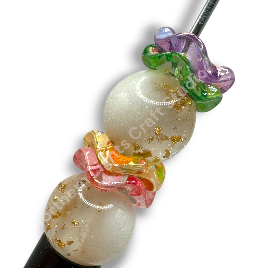 Fruit Printed Wavy 16mm Acrylic Spacer Mix  - 50pc. Mix