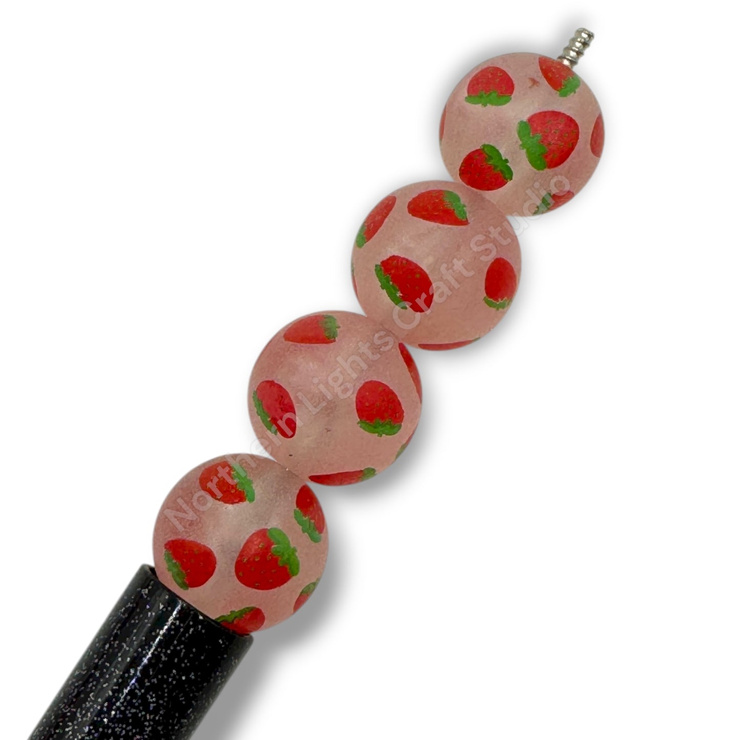 Strawberry or Apple Printed Beads -16mm - 10pc.