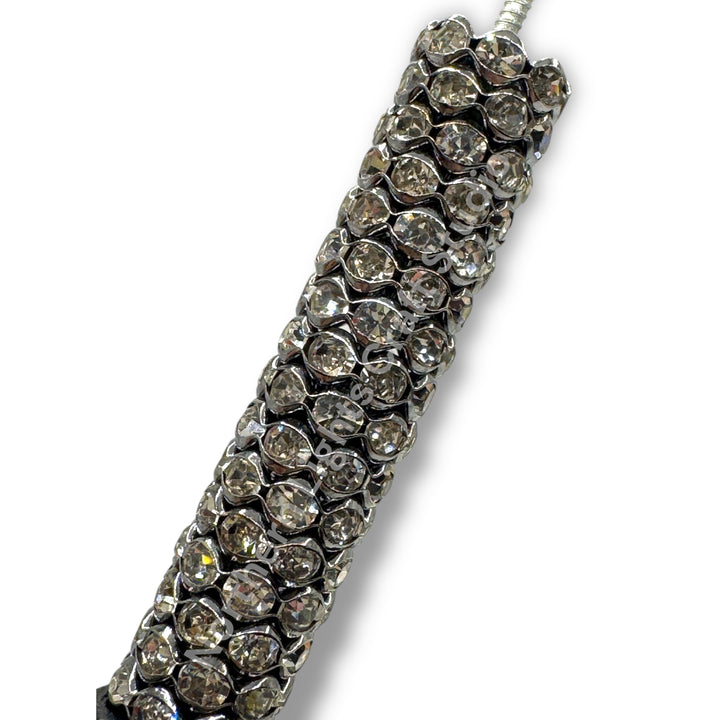 GunMetal Rhinestone 12mm Spacers -25pcs. (Clear or AB, Wavy or Round)